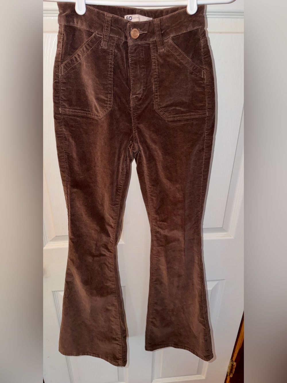 SO Brown High Rise Corduroy Flare Pants Patch Pocket 1 / 25W